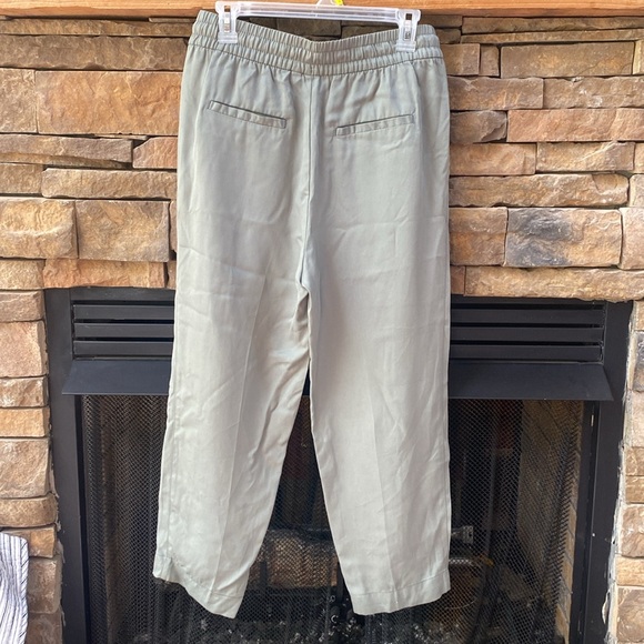 GAP size 8 Easy Pants lycocell olive army green drawstring tie waist elastic - Picture 2 of 7